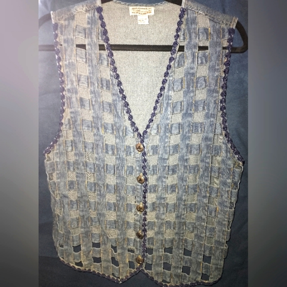 ⚜️ Tillman Denim Vest ⚜️ Vintage ⚜️ Woven ⚜️ Unique Find ⚜️